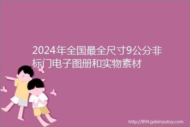 2024年全国最全尺寸9公分非标门电子图册和实物素材