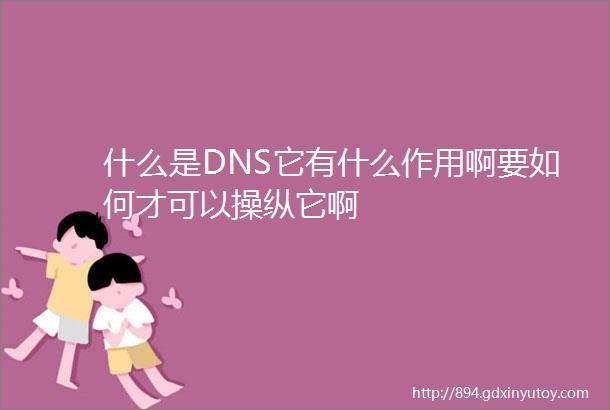 什么是DNS它有什么作用啊要如何才可以操纵它啊